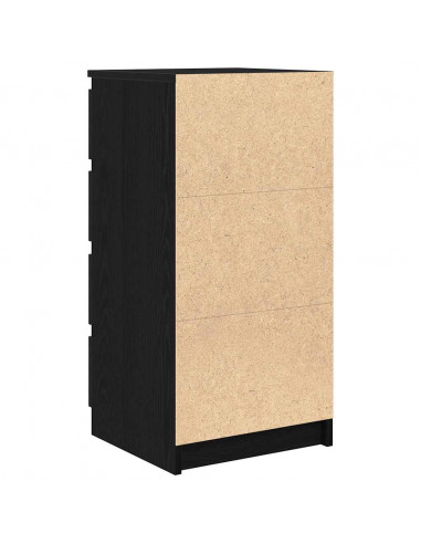 Credenza Rovere Nero 37,5x35x76 cm in Legno Multistrato