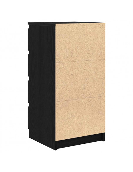 Credenza Rovere Nero 37,5x35x76 cm in Legno Multistrato