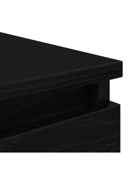 Credenza Rovere Nero 37,5x35x76 cm in Legno Multistrato