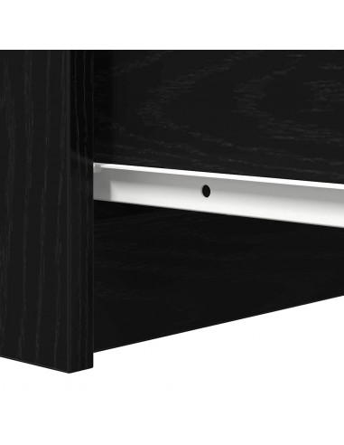 Credenza Rovere Nero 37,5x35x76 cm in Legno Multistrato
