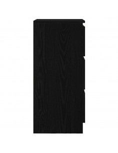 Credenza Rovere Nero 37,5x35x76 cm in Legno Multistrato