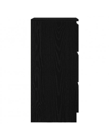 Credenza Rovere Nero 37,5x35x76 cm in Legno Multistrato