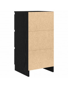 Credenza Rovere Nero 37,5x35x76 cm in Legno Multistrato 2