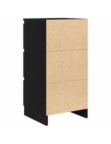 Credenza Rovere Nero 37,5x35x76 cm in Legno Multistrato