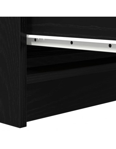 Credenza Rovere Nero 37,5x35x76 cm in Legno Multistrato