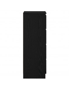 Credenza Rovere Nero 37,5x35x99 cm in Legno Multistrato