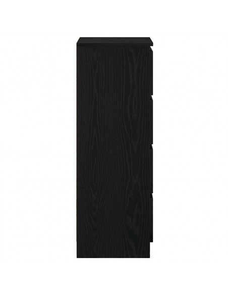 Credenza Rovere Nero 37,5x35x99 cm in Legno Multistrato