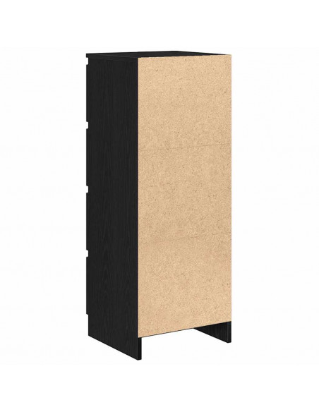 Credenza Rovere Nero 37,5x35x99 cm in Legno Multistrato