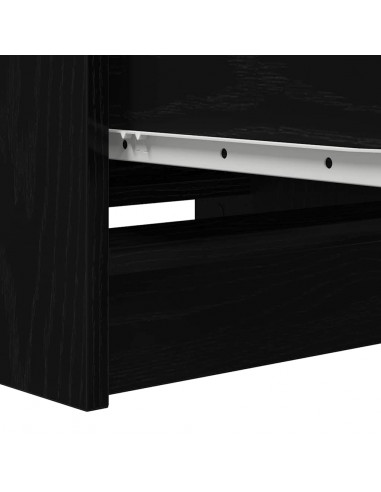 Credenza Rovere Nero 37,5x35x99 cm in Legno Multistrato