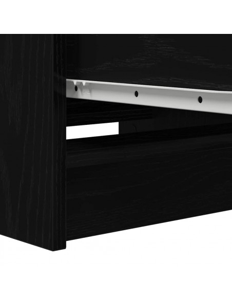 Credenza Rovere Nero 37,5x35x99 cm in Legno Multistrato