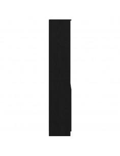 Credenza Rovere Nero 50x35x180 cm in Legno Multistrato