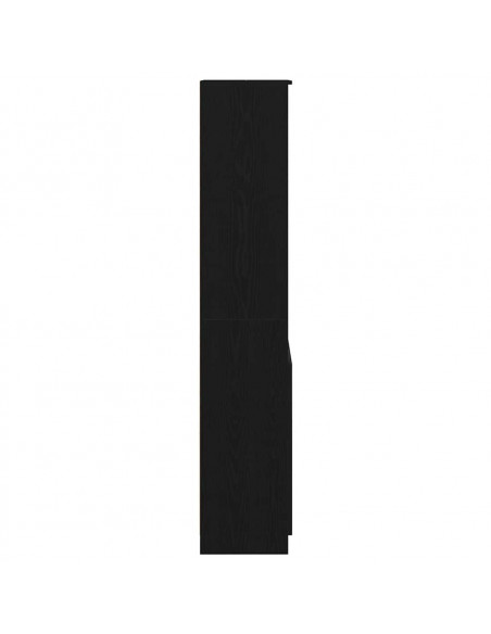 Credenza Rovere Nero 50x35x180 cm in Legno Multistrato