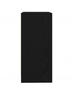 Credenza Rovere Nero 57x34x76 cm in Legno Multistrato