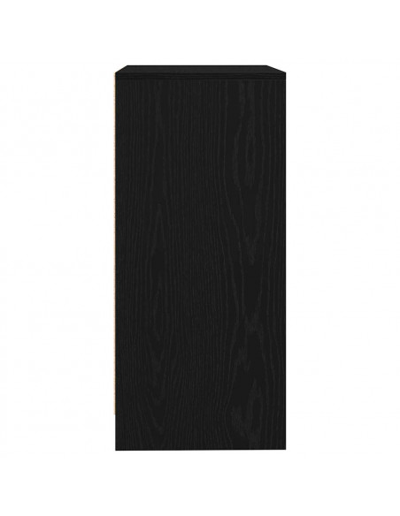 Credenza Rovere Nero 57x34x76 cm in Legno Multistrato