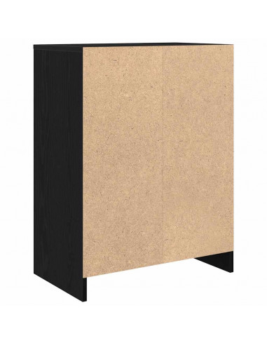 Credenza Rovere Nero 57x34x76 cm in Legno Multistrato