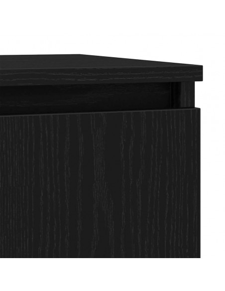 Credenza Rovere Nero 57x34x76 cm in Legno Multistrato