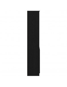 Credenza Rovere Nero 70x35x180 cm in Legno Multistrato