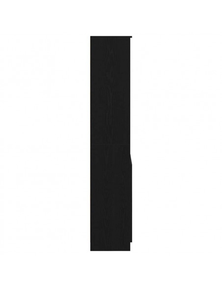 Credenza Rovere Nero 70x35x180 cm in Legno Multistrato