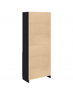 Credenza Rovere Nero 70x35x180 cm in Legno Multistrato 2