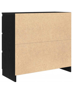 Credenza Rovere Nero 80x35x76 cm in Legno Multistrato 2