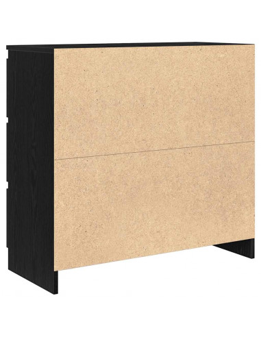 Credenza Rovere Nero 80x35x76 cm in Legno Multistrato