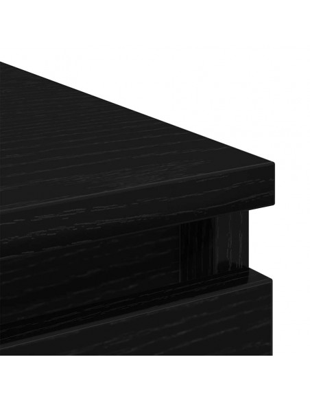 Credenza Rovere Nero 80x35x76 cm in Legno Multistrato