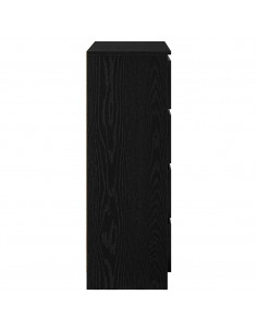 Credenza Rovere Nero 80x35x99 cm in Legno Multistrato