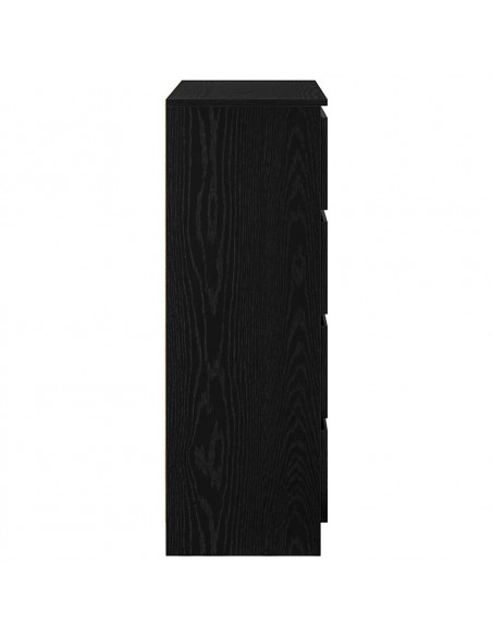 Credenza Rovere Nero 80x35x99 cm in Legno Multistrato