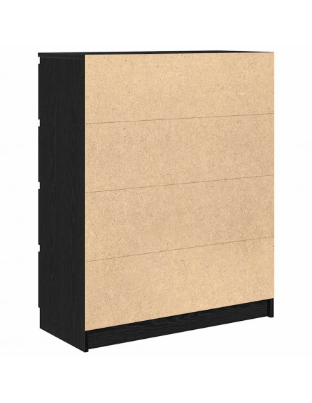 Credenza Rovere Nero 80x35x99 cm in Legno Multistrato