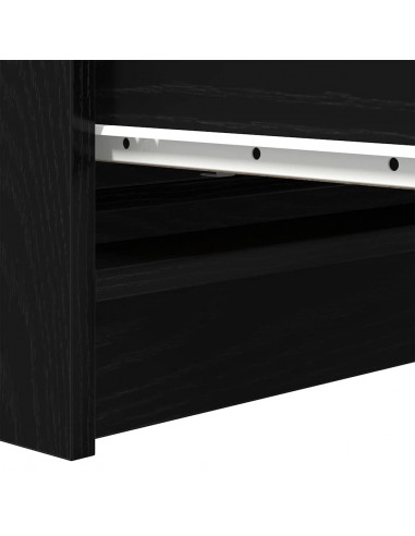 Credenza Rovere Nero 80x35x99 cm in Legno Multistrato