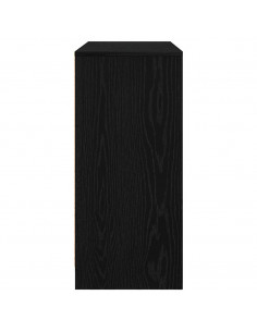 Credenza Rovere Nero 85x34x76 cm in Legno Multistrato