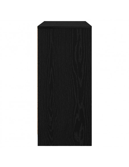 Credenza Rovere Nero 85x34x76 cm in Legno Multistrato