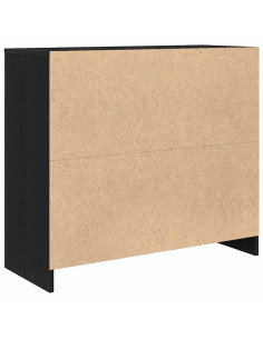 Credenza Rovere Nero 85x34x76 cm in Legno Multistrato 2