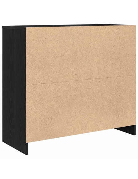 Credenza Rovere Nero 85x34x76 cm in Legno Multistrato