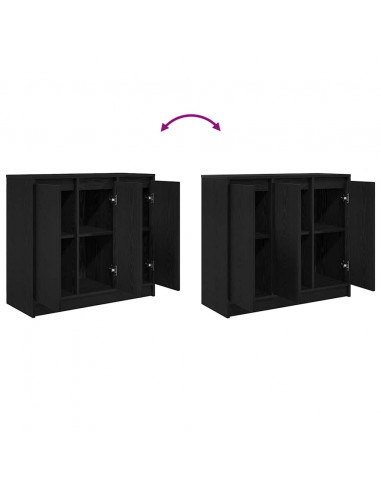 Credenza Rovere Nero 85x34x76 cm in Legno Multistrato