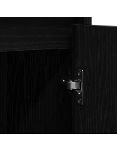 Credenza Rovere Nero 85x34x76 cm in Legno Multistrato