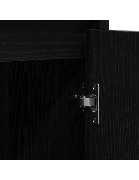 Credenza Rovere Nero 85x34x76 cm in Legno Multistrato
