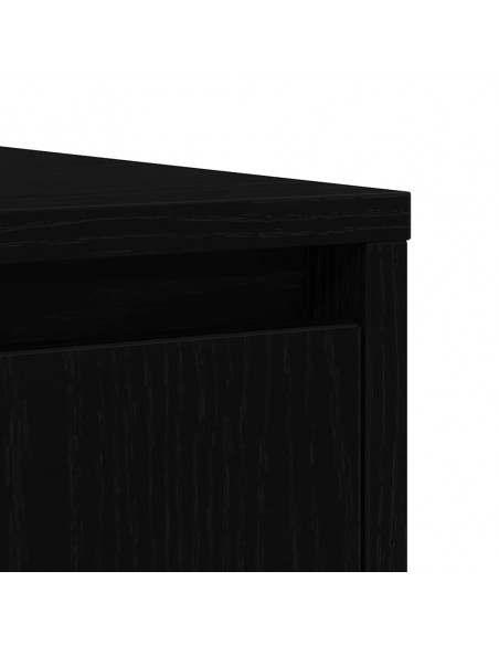 Credenza Rovere Nero 85x34x76 cm in Legno Multistrato