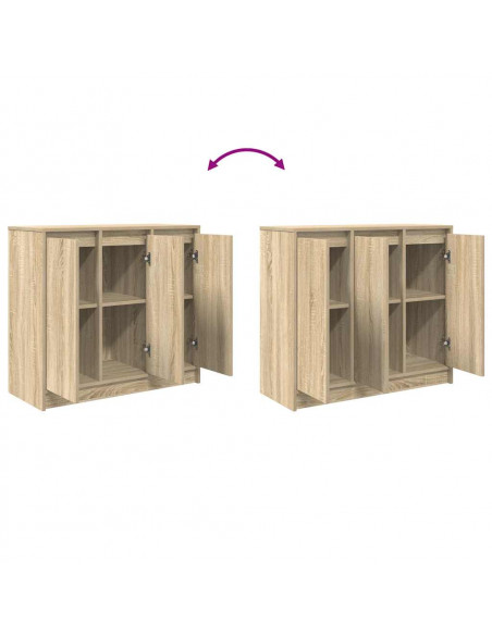 Credenza Rovere Sonoma 85x34x76 cm in Legno Multistrato