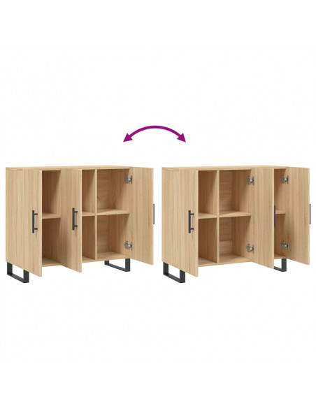 Credenza Rovere Sonoma 90x34x80 cm in Legno Multistrato
