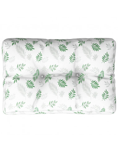 Cuscino per Pallet con Motivo a Foglie 50x40x12 cm in Tessuto