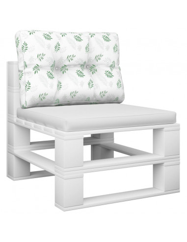 Cuscino per Pallet con Motivo a Foglie 50x40x12 cm in Tessuto