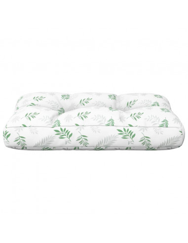 Cuscino per Pallet con Motivo a Foglie 50x40x12 cm in Tessuto