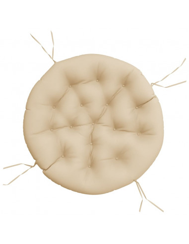 Cuscino Rotondo Beige Ø 100x11 cm in Tessuto Oxford