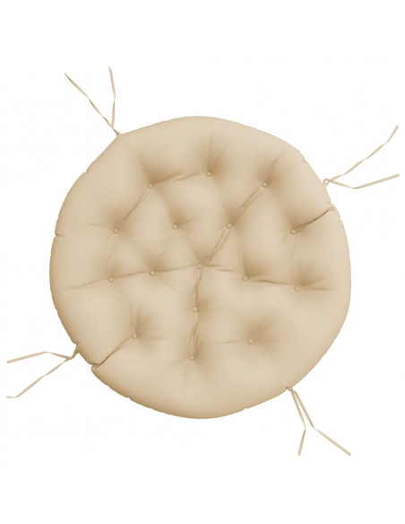 Cuscino Rotondo Beige Ø 100x11 cm in Tessuto Oxford