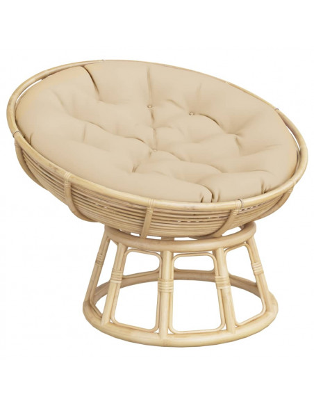 Cuscino Rotondo Beige Ø 100x11 cm in Tessuto Oxford