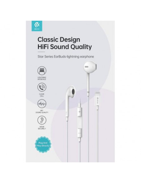 Devia Auricolari compatibili Apple con controlli e microfono