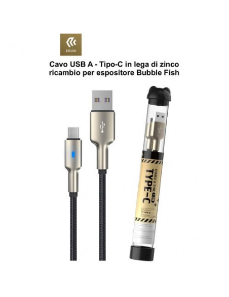Devia Cavo Usb A - Tipo-C in lega di zinco ricambio per espositore