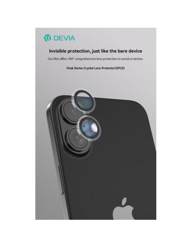Devia Protezione per fotocamera in cristallo iPhone 16 & 16Plus
