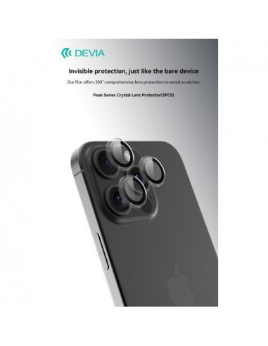 Devia Protezione per fotocamera in cristallo iPhone 16P & 16Pro Max